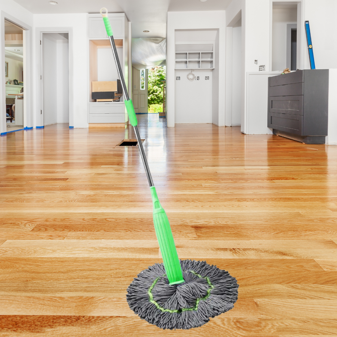 Kit balai à plat en microfibre avec seau à deux compartiments