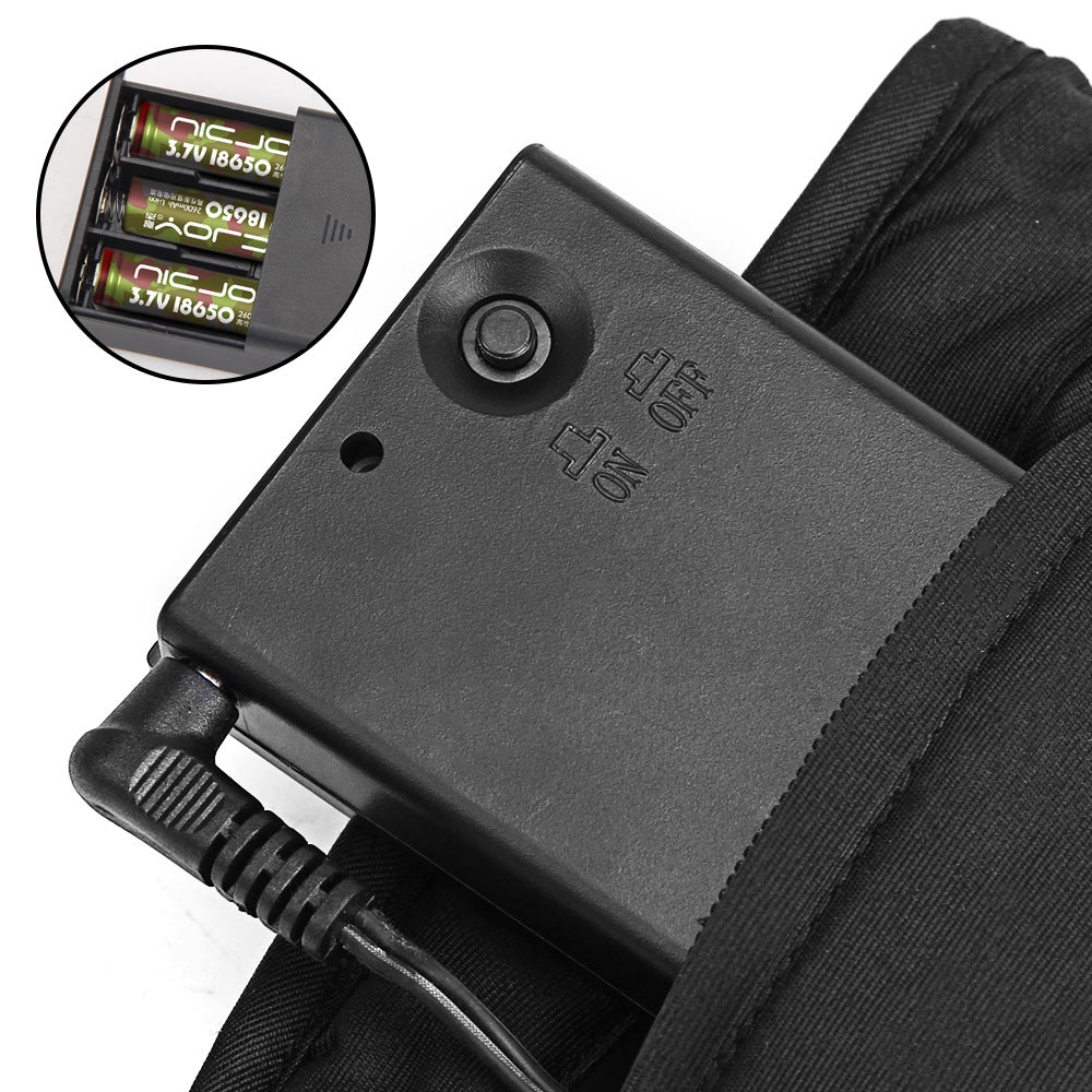 Gants chauffants noirs en nylon à alimentation au choix