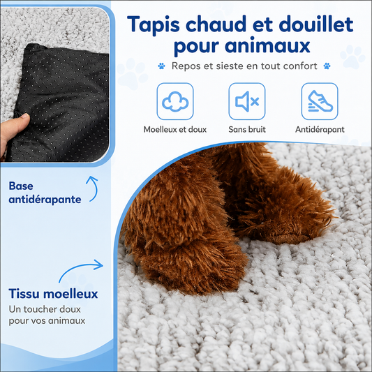 Coussin Chauffant Auto-Thermique pour Chat et Chien – Tapis de Repos Sans Électricité Doux et Portable