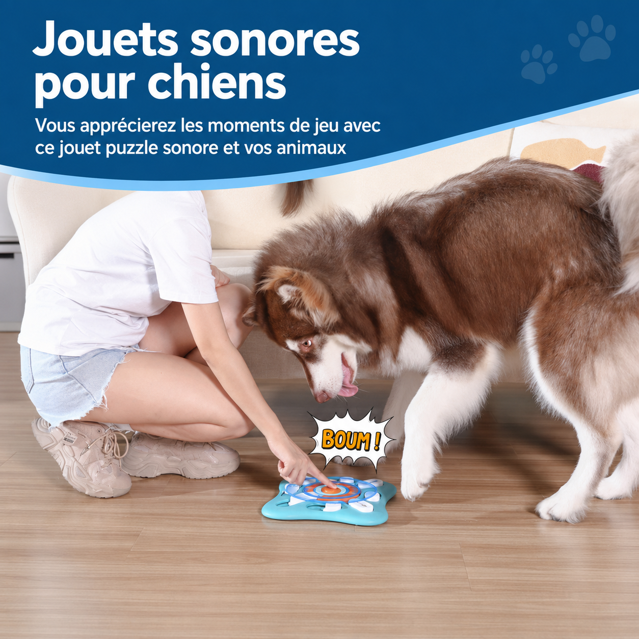Jouet Puzzle Interactif pour Chien – Jeu d’Activation Anti-Ennui avec Cachettes à Friandises