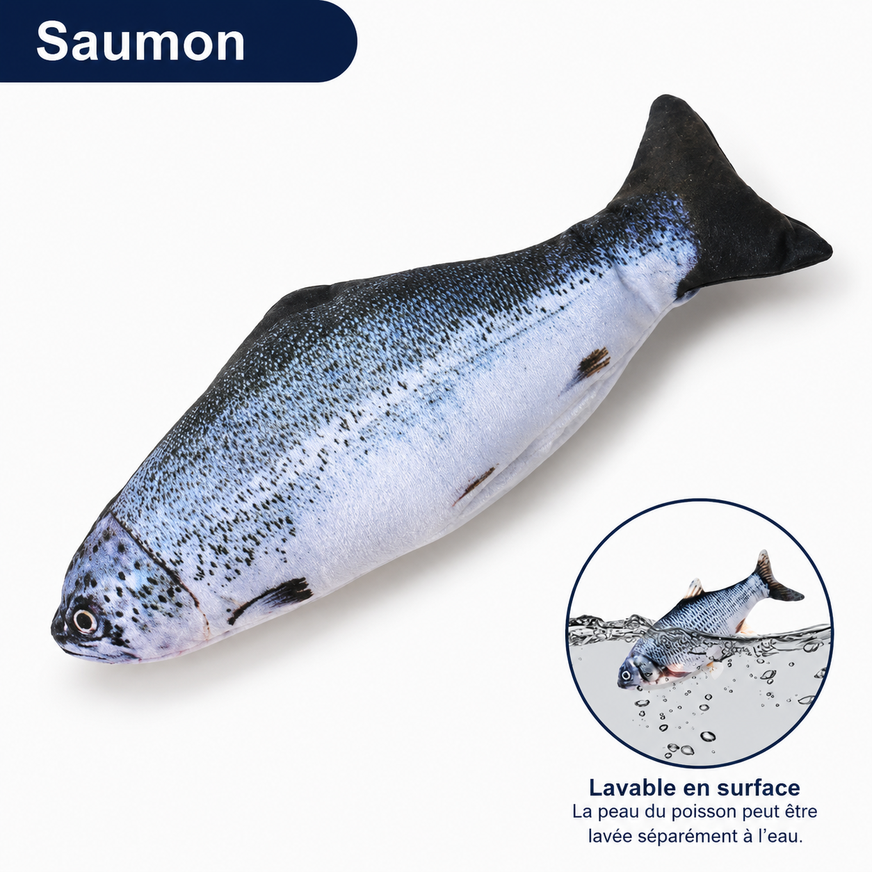 Felineau Jouet Poisson Interactif pour Chat | Poisson Frétillant Rechargeable USB
