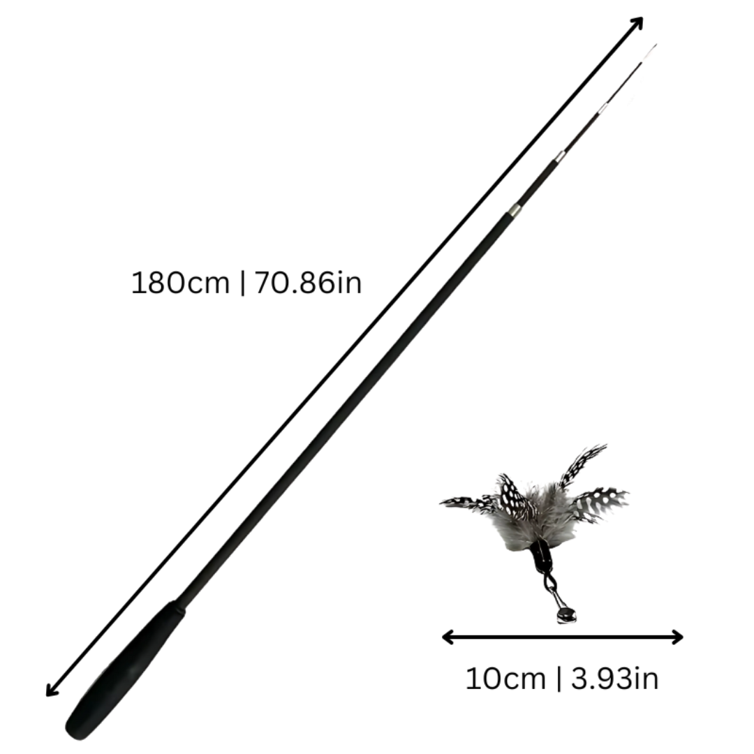 Felineau Canne à Plumes Extensible - Tige Chasse Interactive Féline