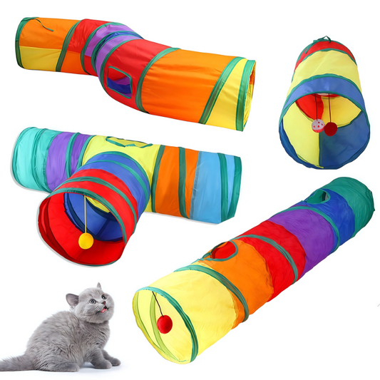 Felineau Tunnel de Jeu Pliable pour Chat - 4 Formes