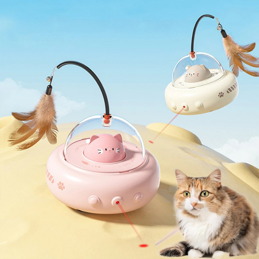 Felineau Jouet Plume & Lumière pour Chat - Stimulation Féline