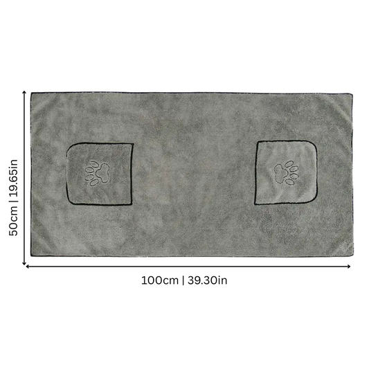 Felineau Gant-Serviette de Séchage pour Animal - Microfibre Absorbante
