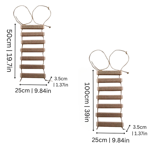 Felineau Pont Suspendu Mural Sisal - Parcours Agilité Bois Intérieur