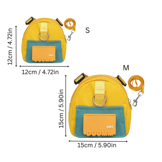 Felineau Sac à Dos pour Chien avec Clip de Laisse - Jaune ou Vert