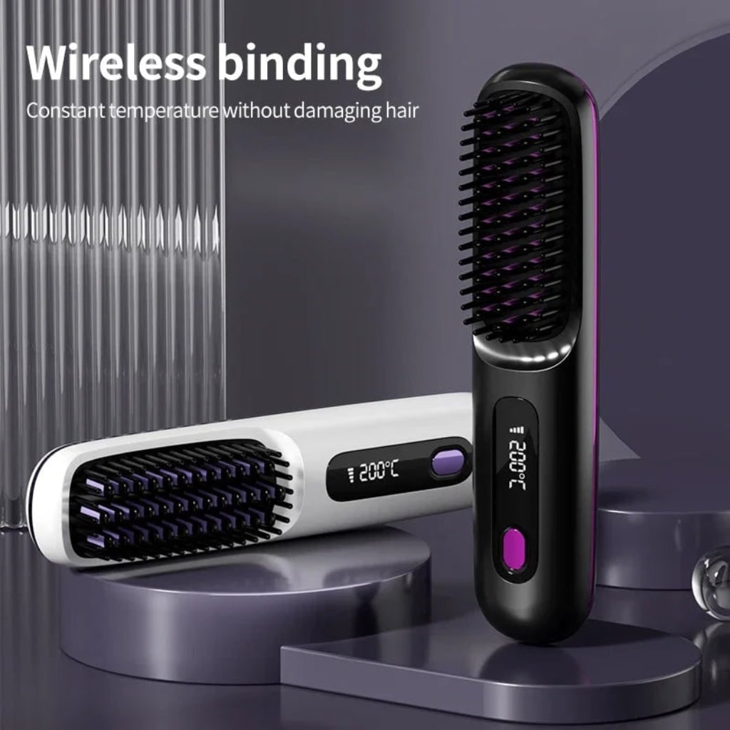 Brosse lissante sans fil USB-C avec affichage de température