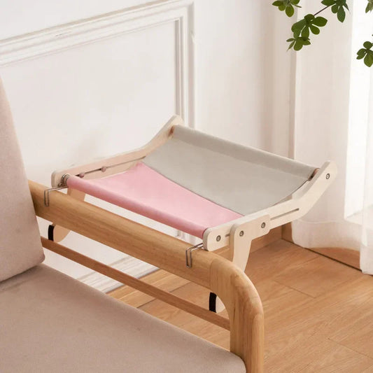 Felineau Hamac en Bois pour Chat | Perchoir Mural Suspendu Confort Premium