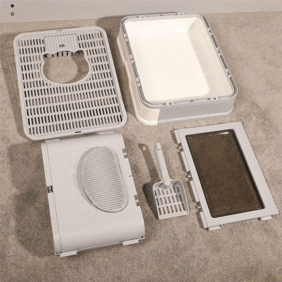 Felineau Maison de Toilette pour Chat — Double Entrée 360° Pliable