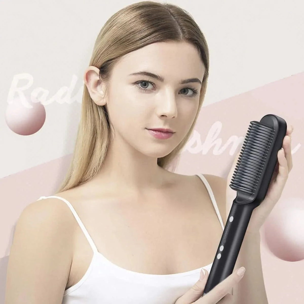 Brosse lissante électrique à dents chauffantes et température réglable