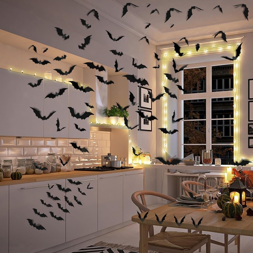 Chauves-souris adhésives 3D en PVC à ailes pliables