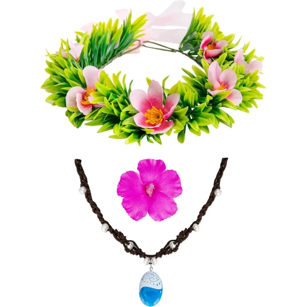 Accessoires de déguisement tropical avec couronne et collier