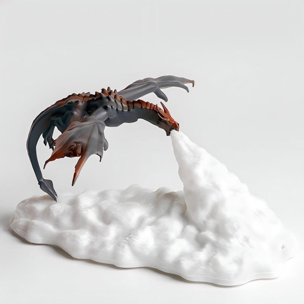 Lampe dragon LED à base nuage et effet de feu