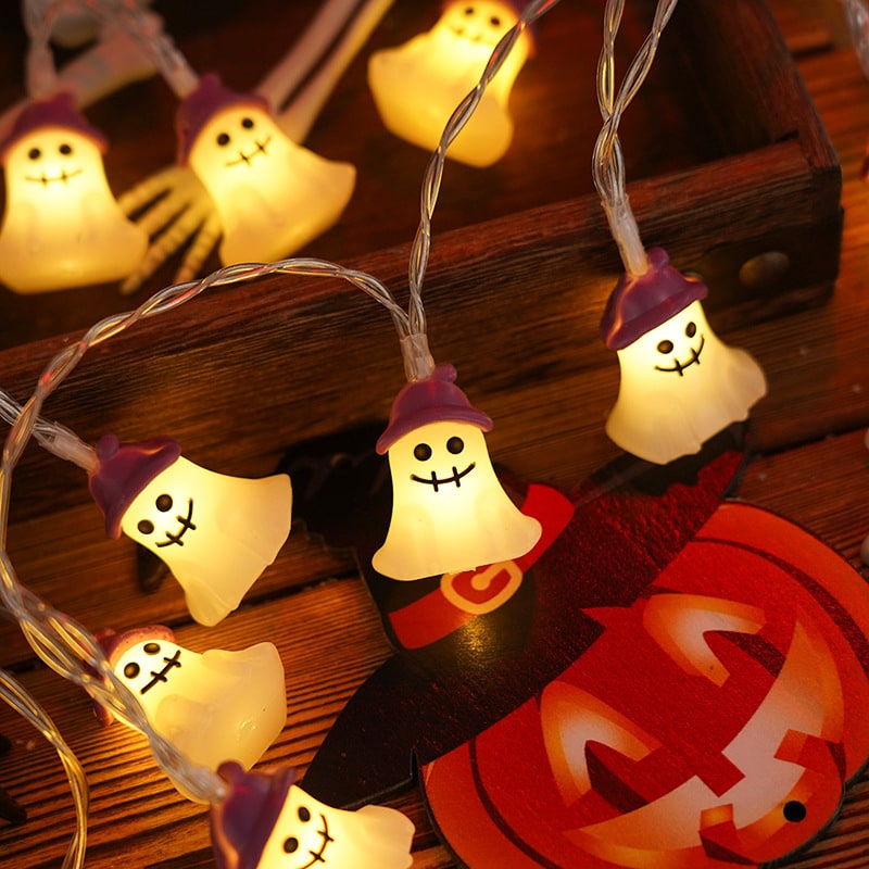 Guirlande lumineuse d'Halloween à LED blanc chaud