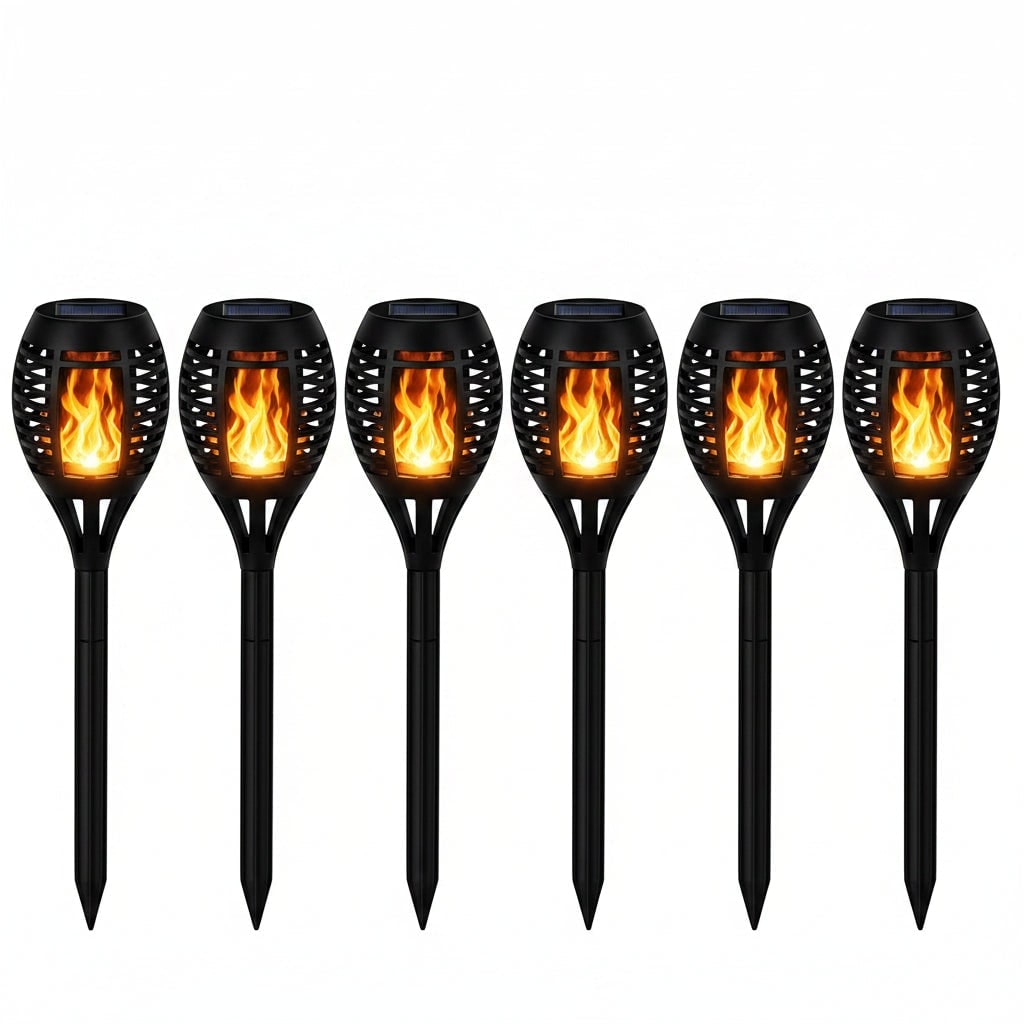 Torche solaire de jardin à LED effet flamme