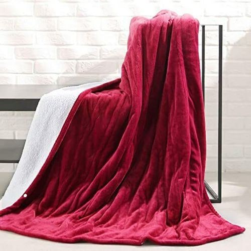 Plaid chauffant en flanelle doublée polaire à six températures