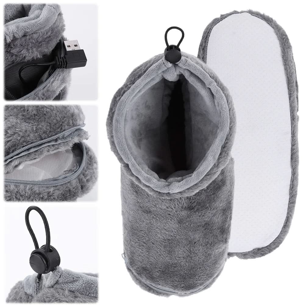 Chaussons bottillons chauffants USB en peluche