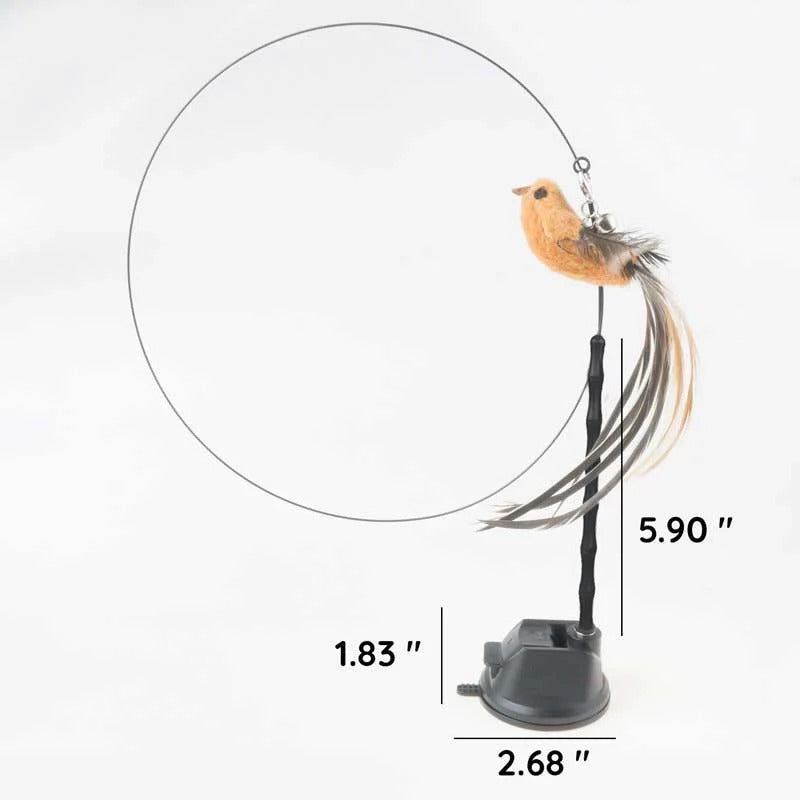 Felineau Set de Jouets Oiseaux Interactifs pour Chat — Base Ventouse