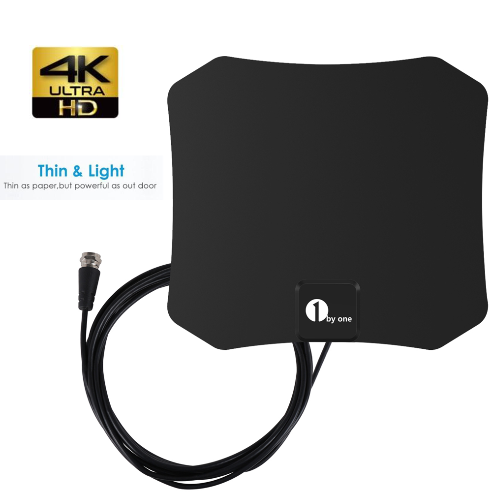 Antenne TV intérieure plate avec câble coaxial