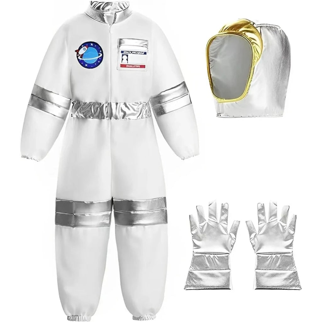 Déguisement enfant d'astronaute avec casque textile et gants