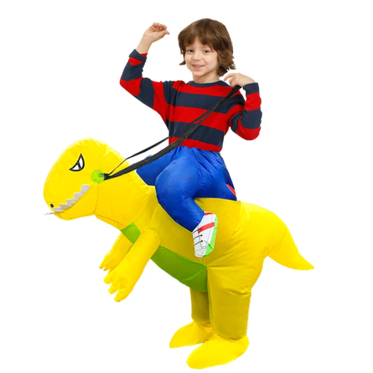 Costume enfant de dinosaure gonflable avec fausses jambes