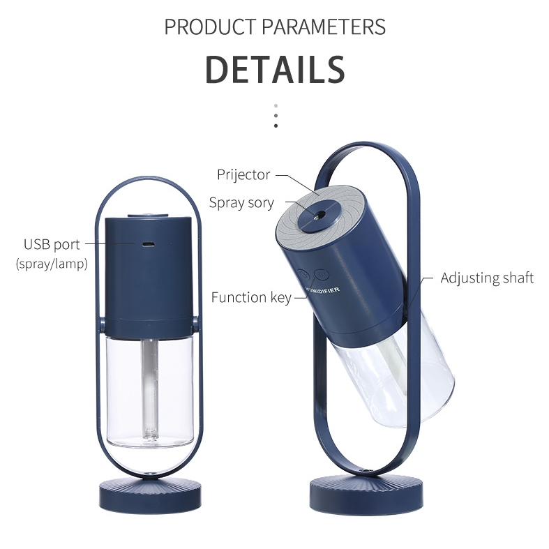 Mini humidificateur USB à projection lumineuse LED