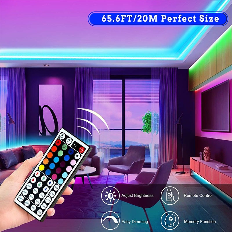 Kit de quatre rubans LED RVB avec télécommande 44 touches