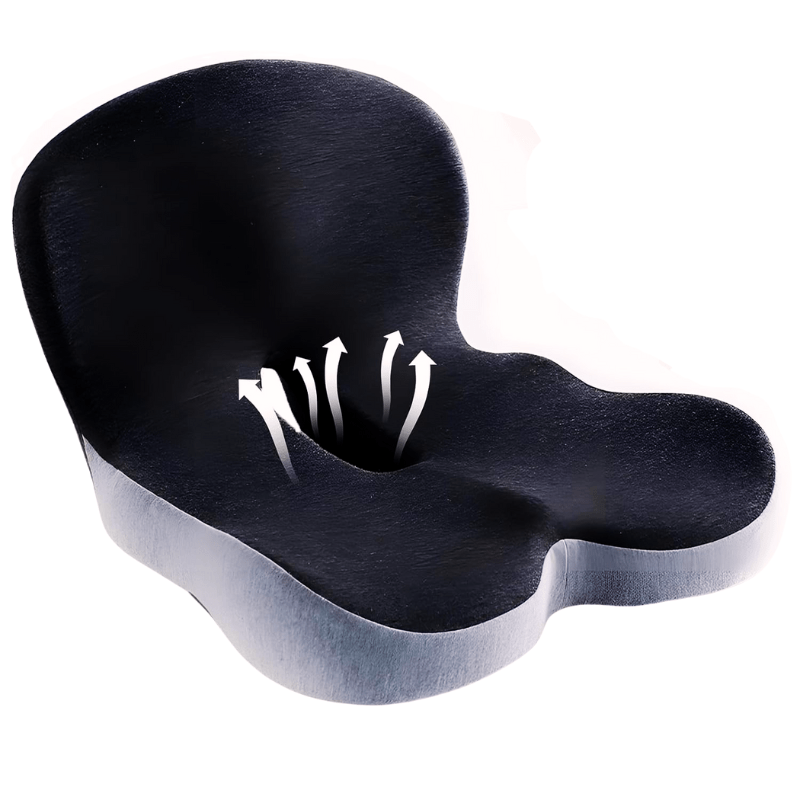 Coussin d'assise à mémoire de forme avec dossier intégré