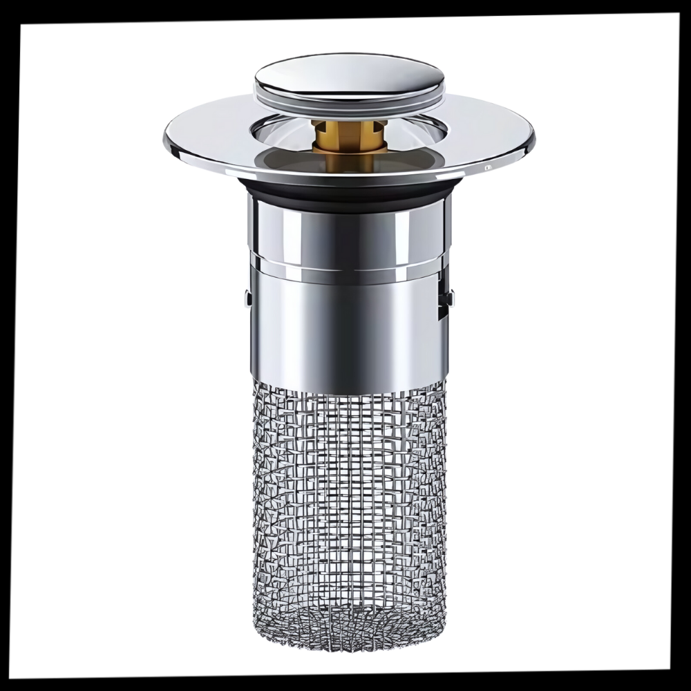 Bonde de lavabo à pression avec filtre, diamètre 34–40 mm
