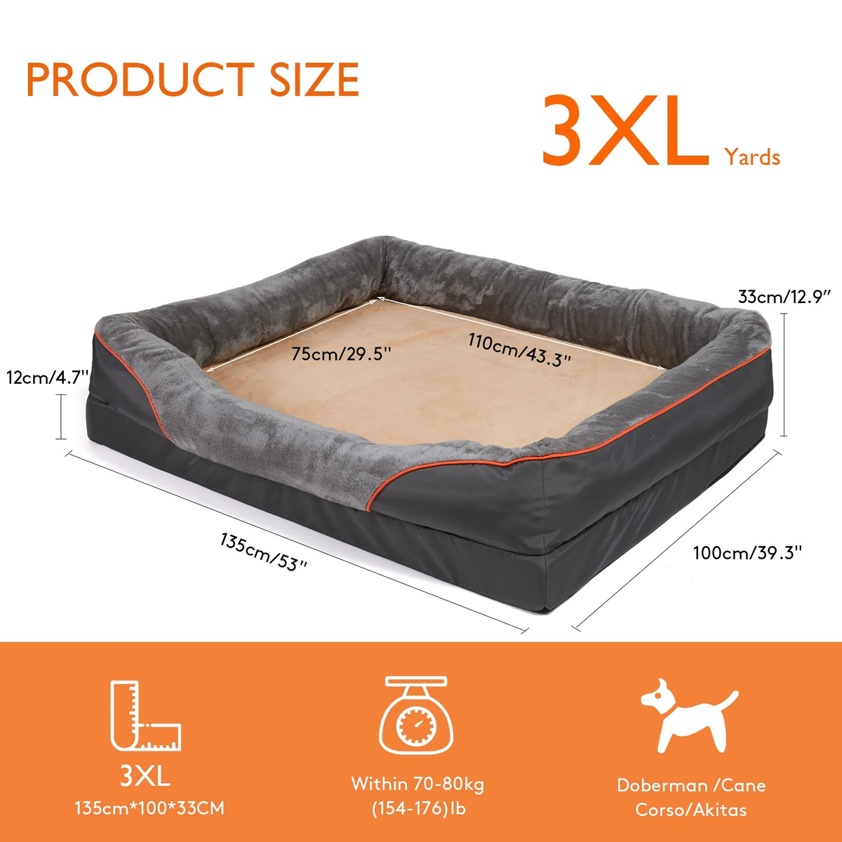 Panier pour chien en mousse avec housse polaire amovible