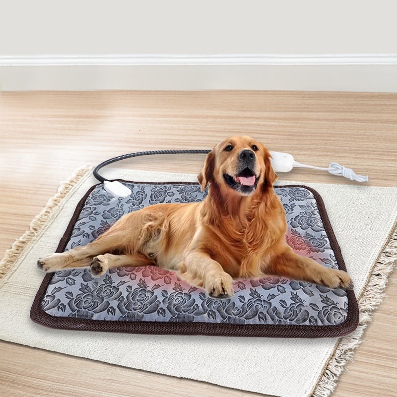 Tapis chauffant électrique pour chien et chat avec commande