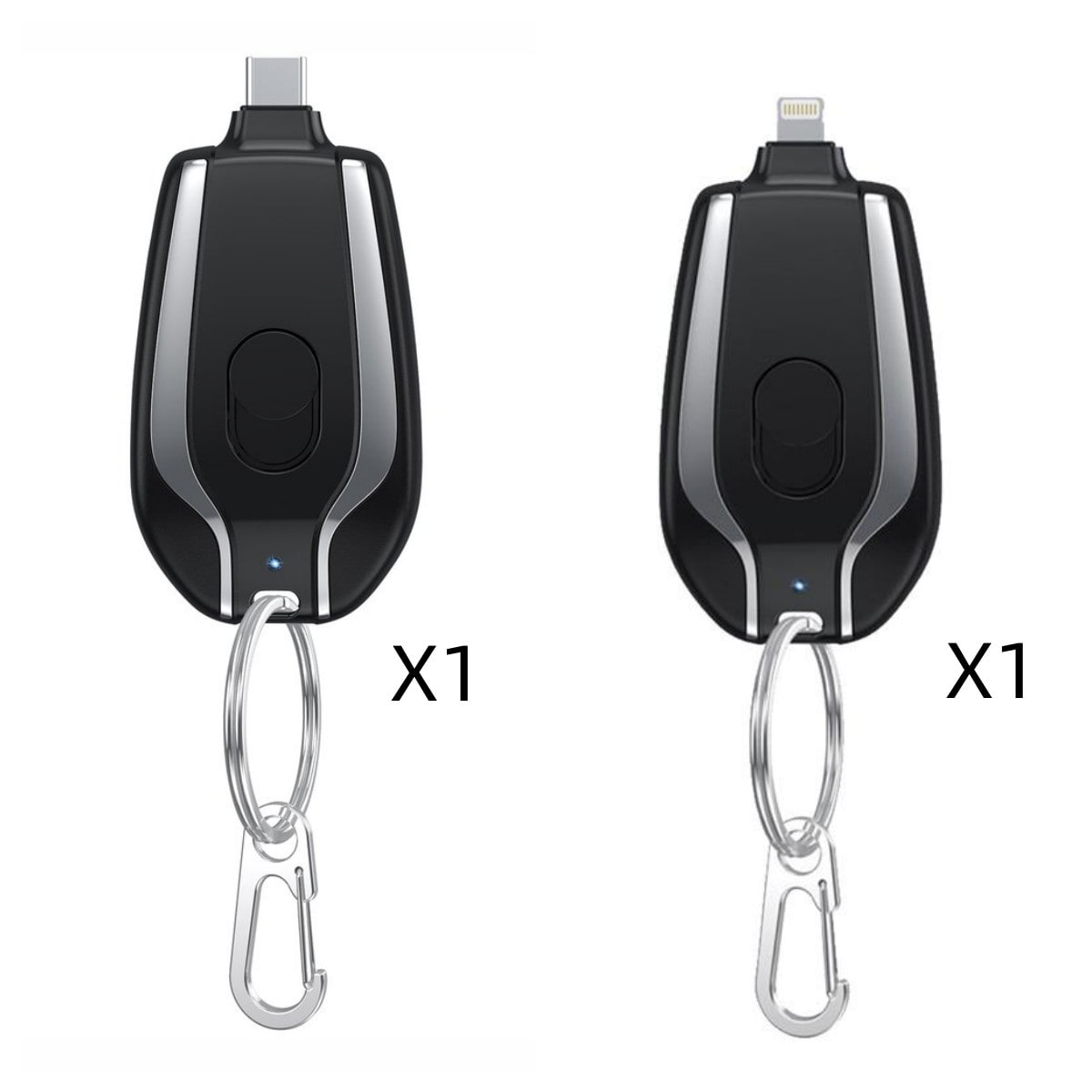 Mini batterie externe porte-clés avec connecteur rétractable