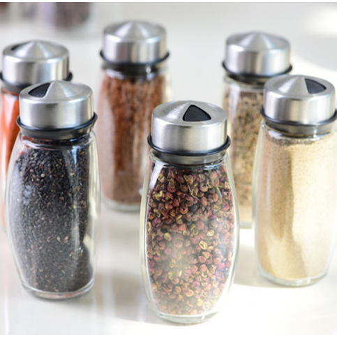 Carrousel à épices rotatif avec 6 pots en verre