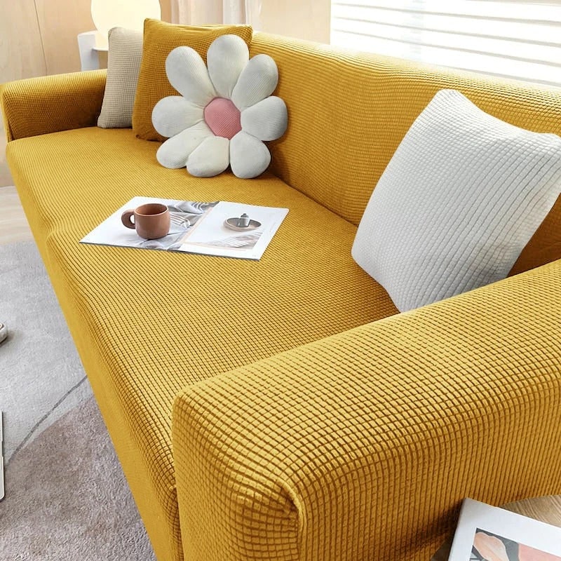 Housse de canapé extensible en maille gaufrée