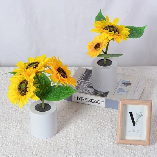 Lampe décorative tournesol rechargeable, 28 cm