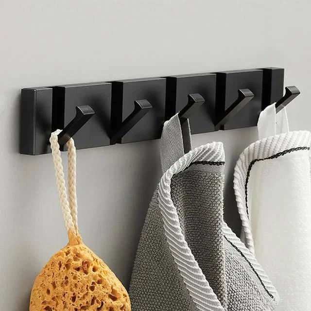Porte-manteau mural à crochets rabattables en acier inoxydable