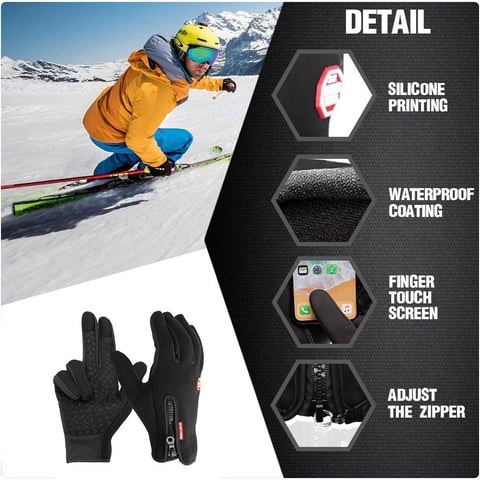 Gants d'hiver doublés polaire avec doigts tactiles