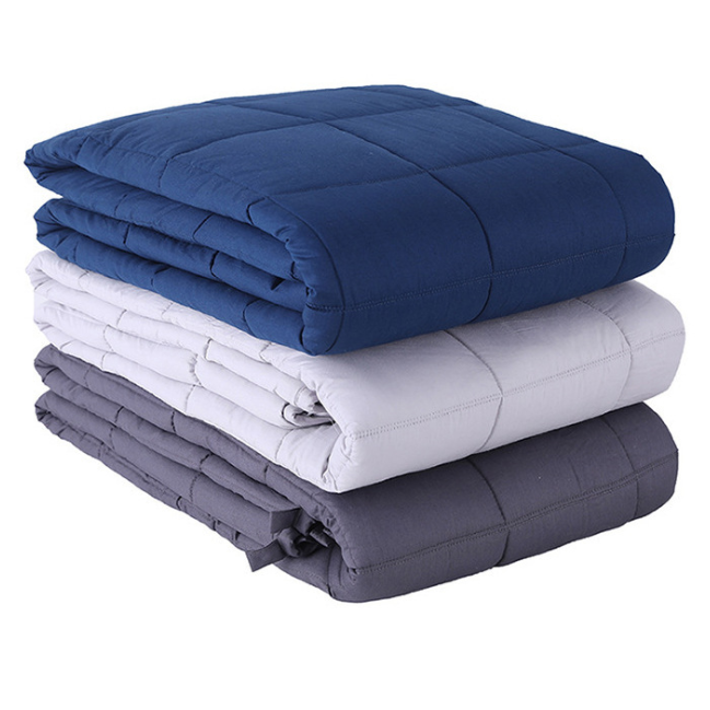 Couverture lestée en coton à motif quadrillé