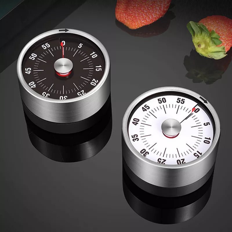 Minuteur de cuisine mécanique magnétique en acier inoxydable