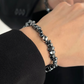 Bracelet de perles noires et grises – Bijou à superposer – Lot de 2