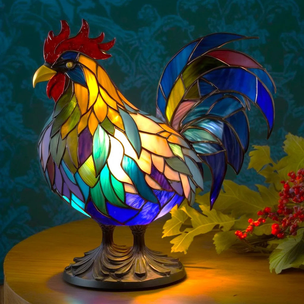 Lampe de table animale à effet vitrail, alimentation USB