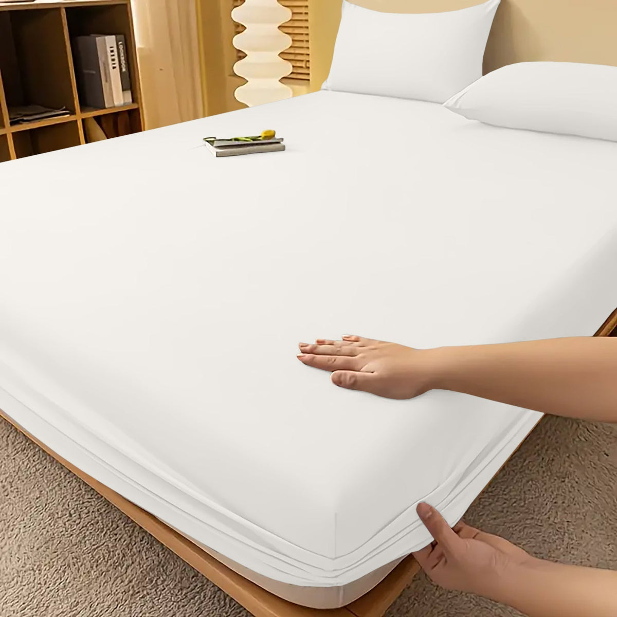 Drap-housse uni à bonnet profond de 29 cm