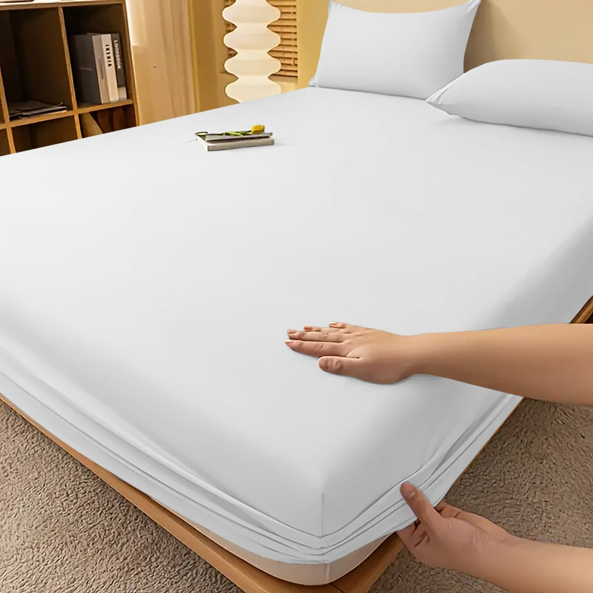 Drap-housse uni à bonnet profond de 29 cm