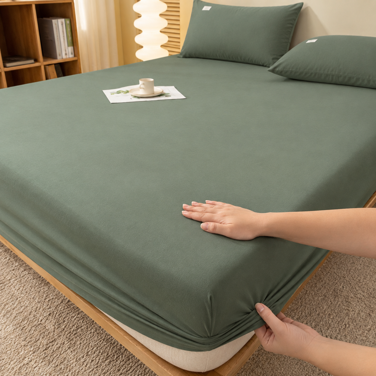 Drap-housse uni à bonnet profond de 29 cm