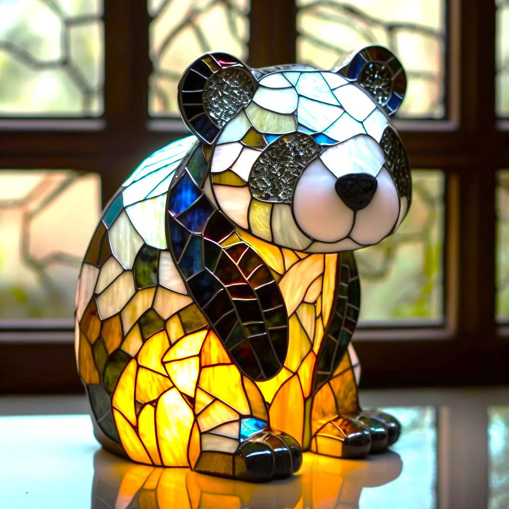 Lampe de table animale à effet vitrail, alimentation USB