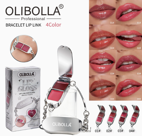 Coffret gloss et bracelet à breloques – Maquillage et bijou – Lot de 2
