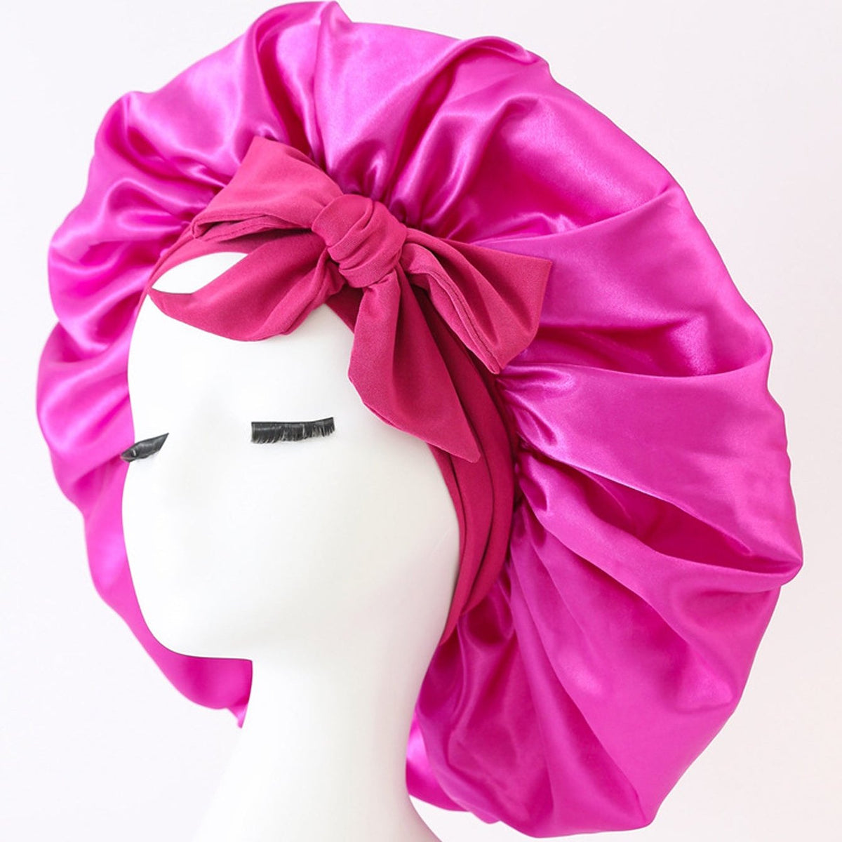 Lot de 2 bonnets de nuit en satin à bande élastique