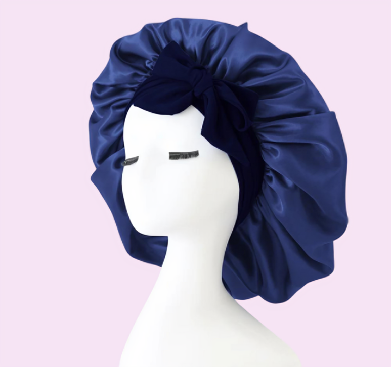 Lot de 2 bonnets de nuit en satin à bande élastique