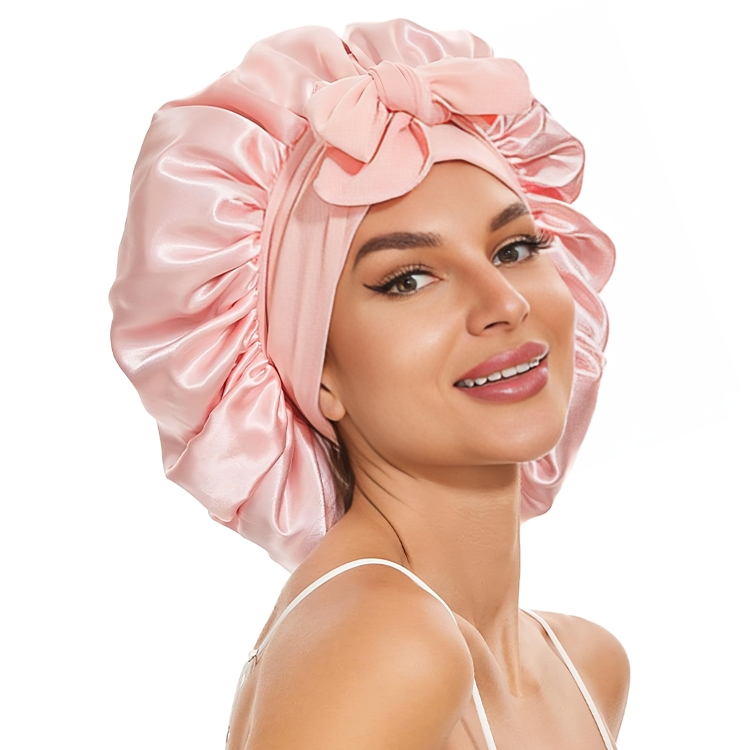 Lot de 2 bonnets de nuit en satin à bande élastique